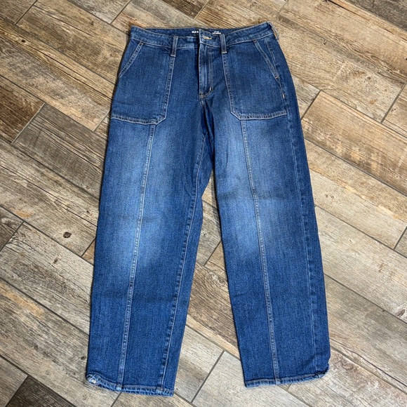 Old Navy Denim - Old Navy Relaxed-Fit Dark Blue Utility Jeans